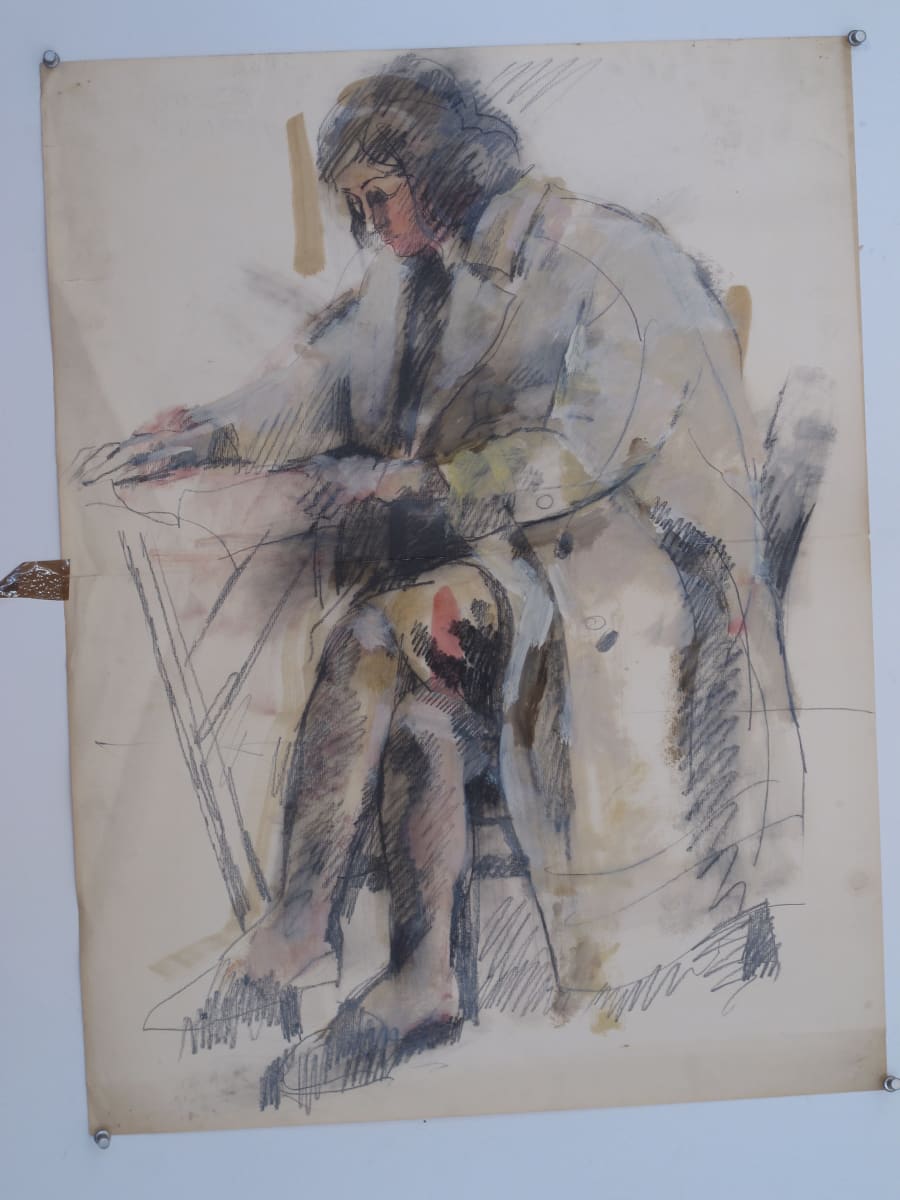 Portfolio #2043 Lovers, Magdalen [1960-1967] pencil, ink, charcoal, pastel, gouache, oil  Image: #2043.189, charcoal and pastel on paper, 25x19"