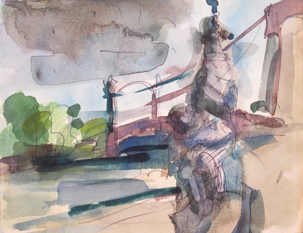 Travel Portfolio #2055 England, Italy, Holland [1960, 1971, 1973, 1982]  Image: watercolor and ink on paper, 1971