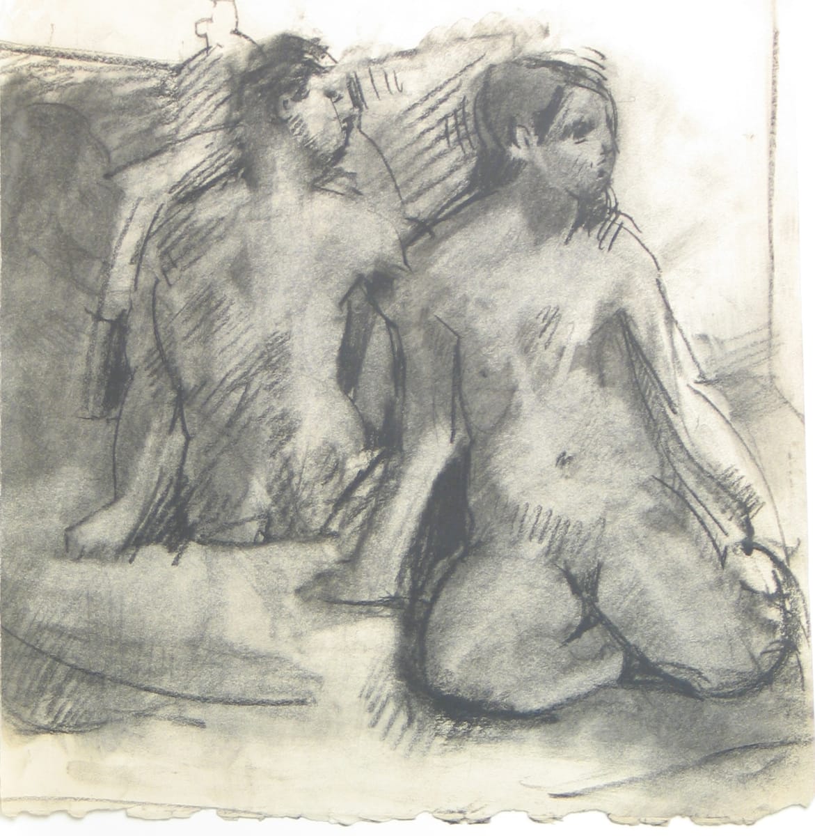 Portfolio box #226 Drawings, oil on paper [1955-1966]  Image: #226.28, charcoal on paper, 14x13.5"