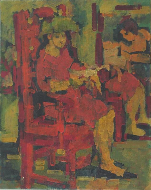 seated woman w/hat 