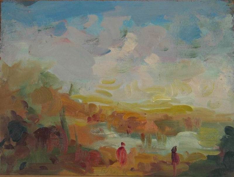 landscape with 2 red figures, Image 1.