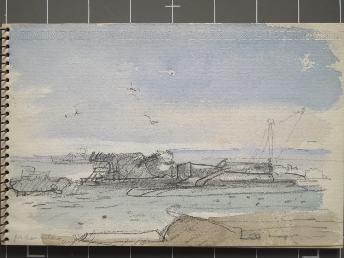 Travel Sketchbook #2058, Holland [December 1972 - January 1973]  Image: Maarken, Jan 1973, pencil and watercolor on paper