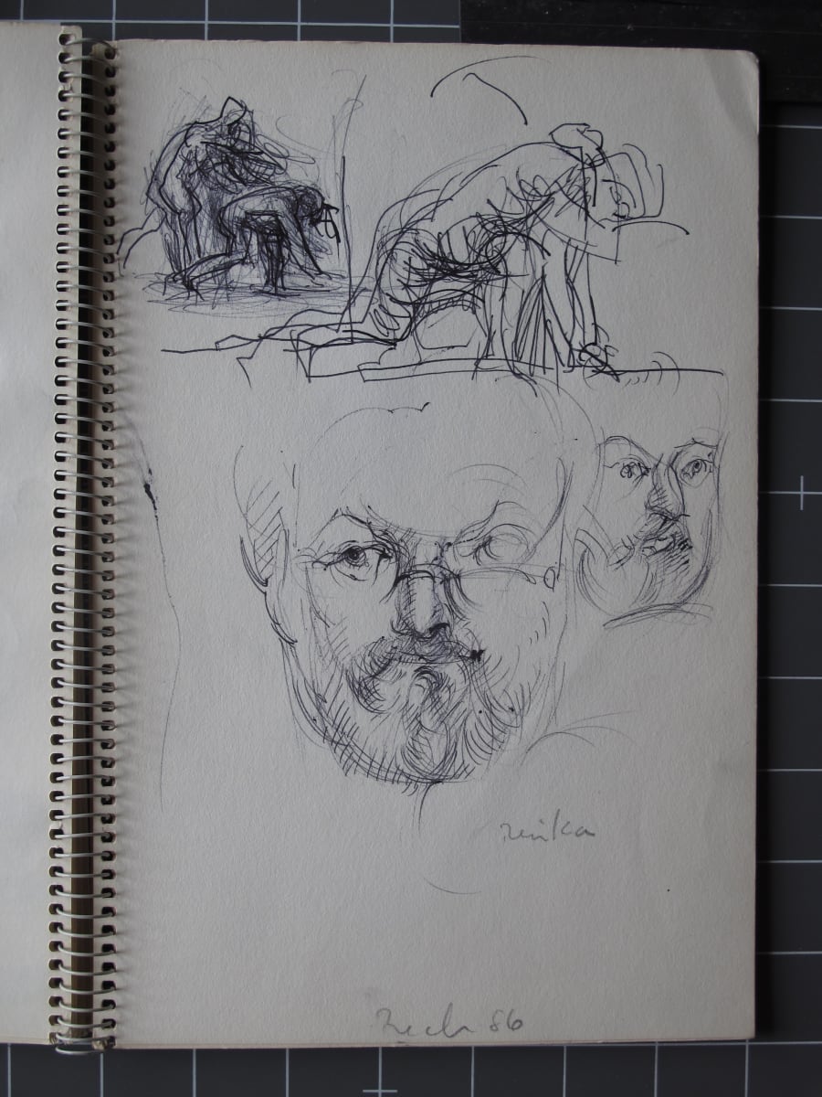 Sketchbook #2083 Royaumont, Resika, Atalanta [1985-1986] pencil and ink, 10.5x6.75"  Image: Resika, 1986, ink on paper