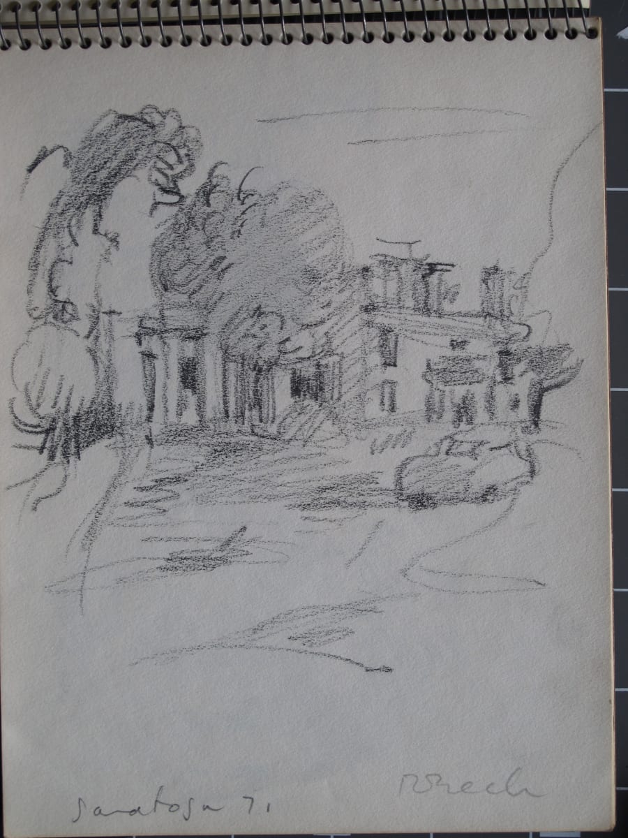 #2080 Sketchbook [1971] Yaddo, beach scenes, pencil and charcoal, 8x6"  Image: Saratoga 1971, pencil on paper