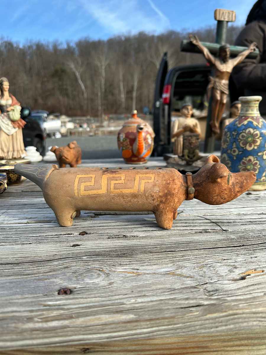 2 Terracotta Pig Rattles 