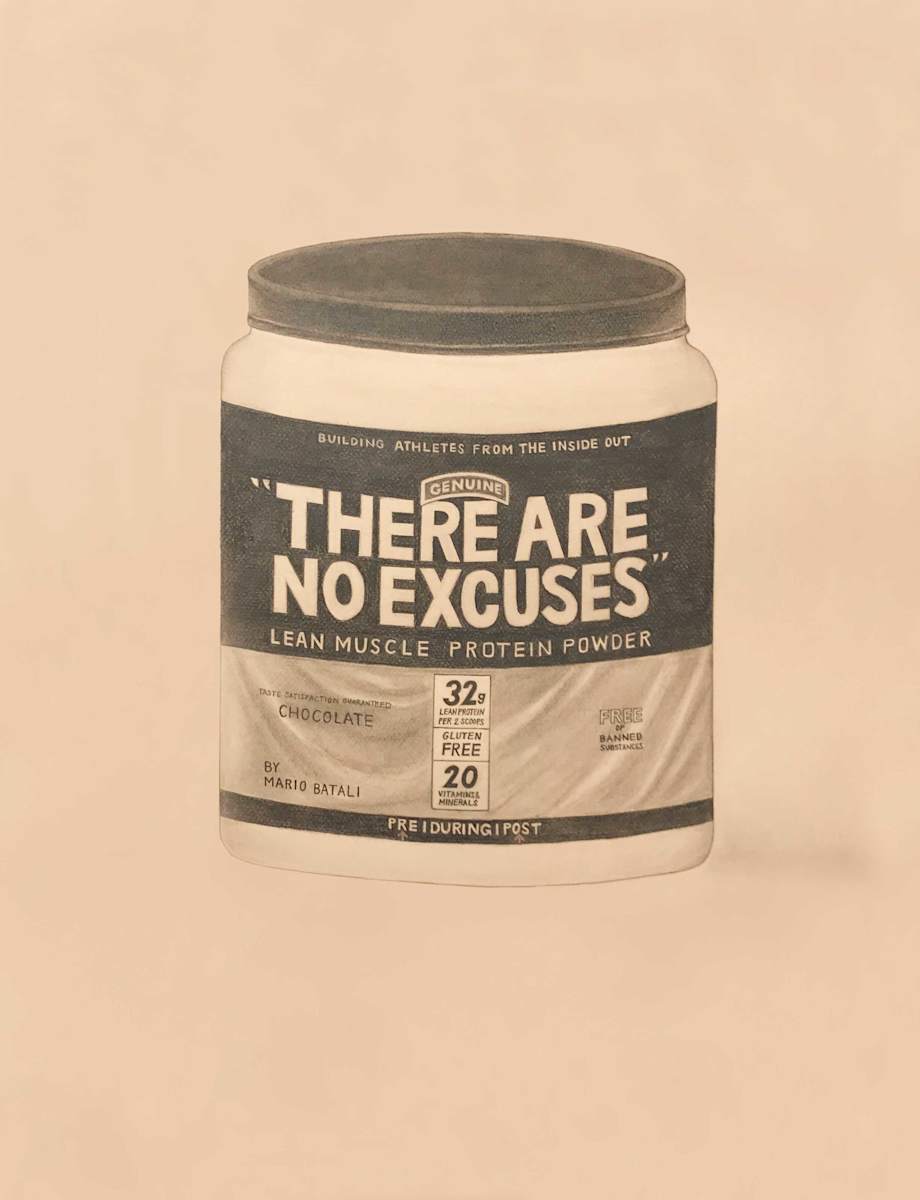 "There Are No Excuses" Protein Powder by Mario Batali, Chef (Muscle Milk) 