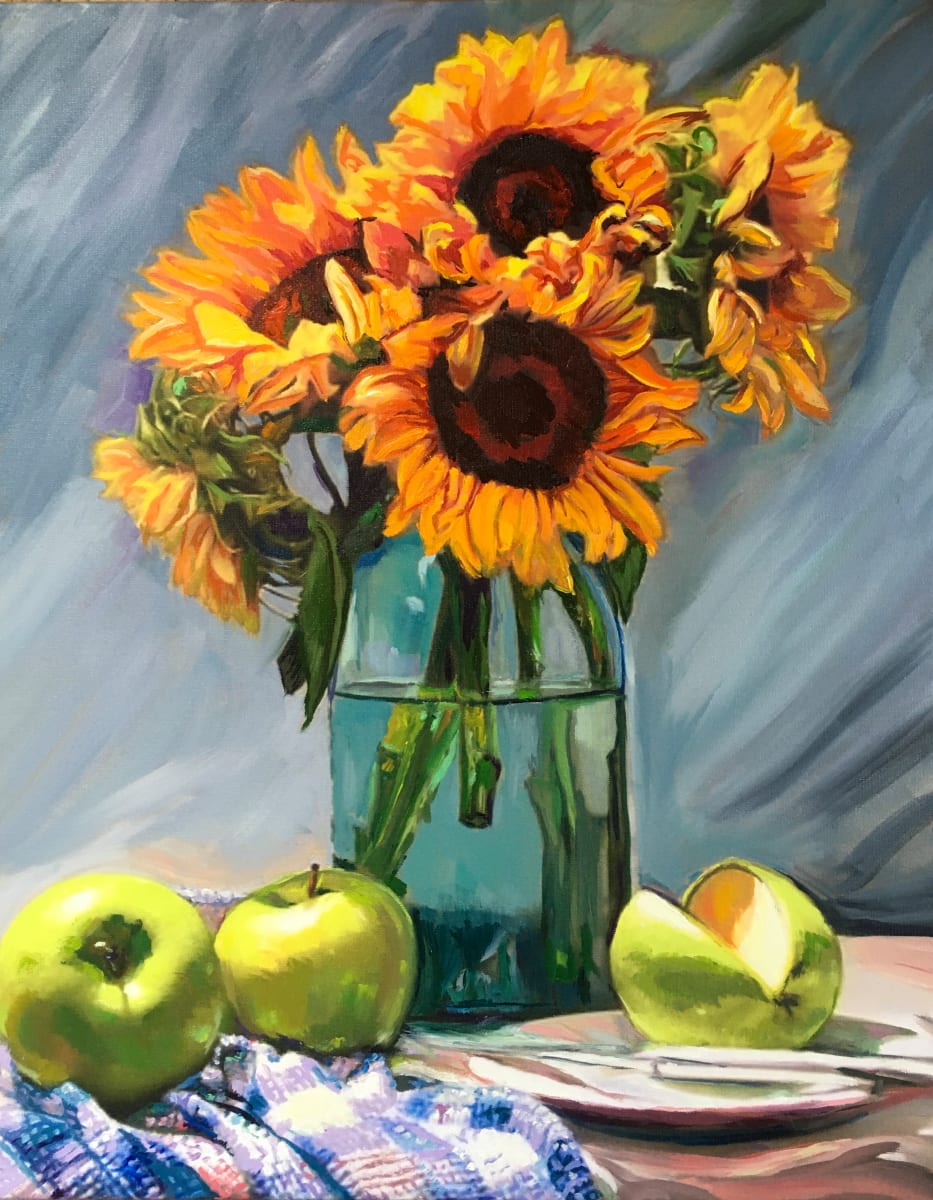 Sunflowers and Green Apples 