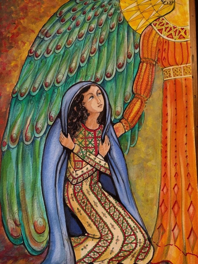 Motherhood Triptych by Marjorie  Cutting  Image: Annunciation