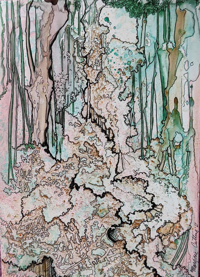 Golden Waterfall by Marjorie  Cutting, Image 2.