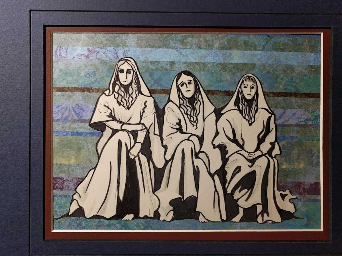 The Three Muses by Marjorie  Cutting  Image: Three muses from the play "Antigone"
