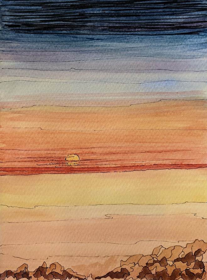 Desert Sunset by Marjorie  Cutting, Image 1.