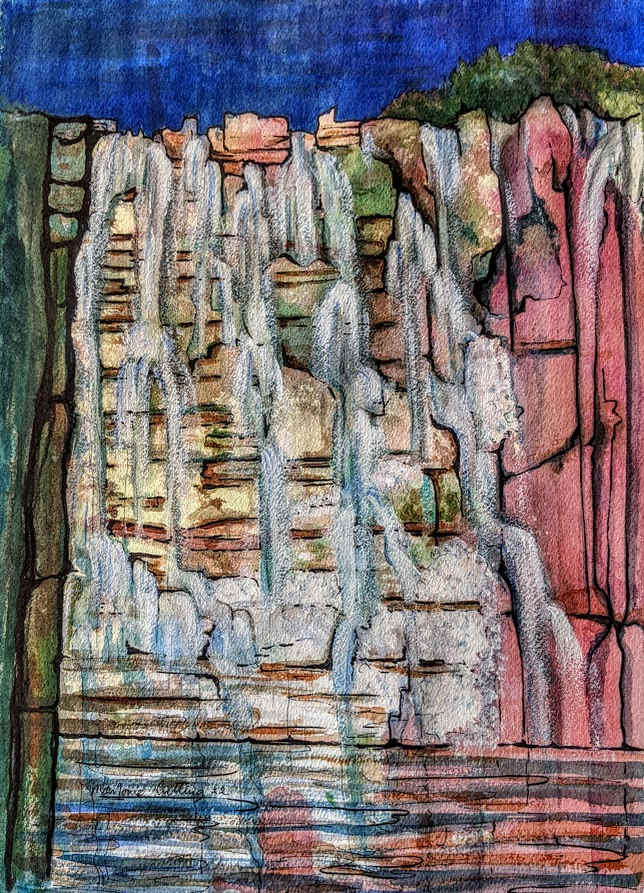 Water Over Rocks by Marjorie  Cutting, Image 1.