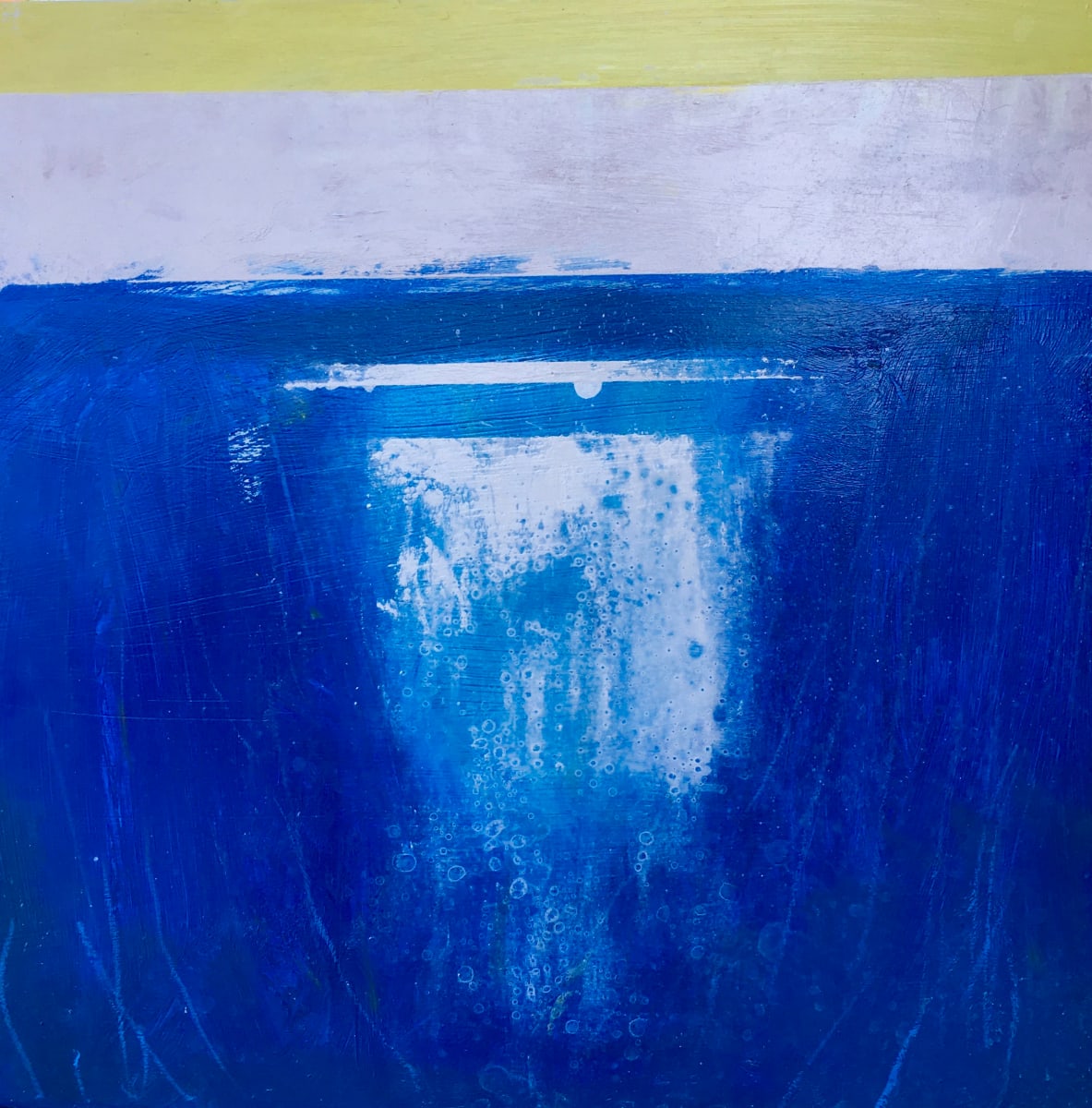 Blue White Yellow - Bubbles by Stephen Bishop 