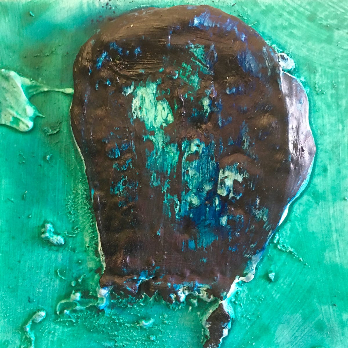 Transfiguration: Towards the Divine - Dark Green/Turquoise on Pale Emerald by Stephen Bishop 