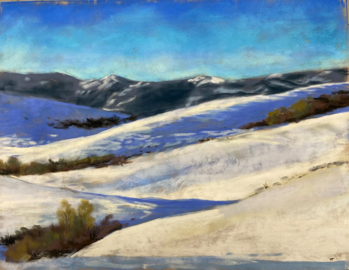 Rolling Blue Hills Original Pastel by T Kurtz 