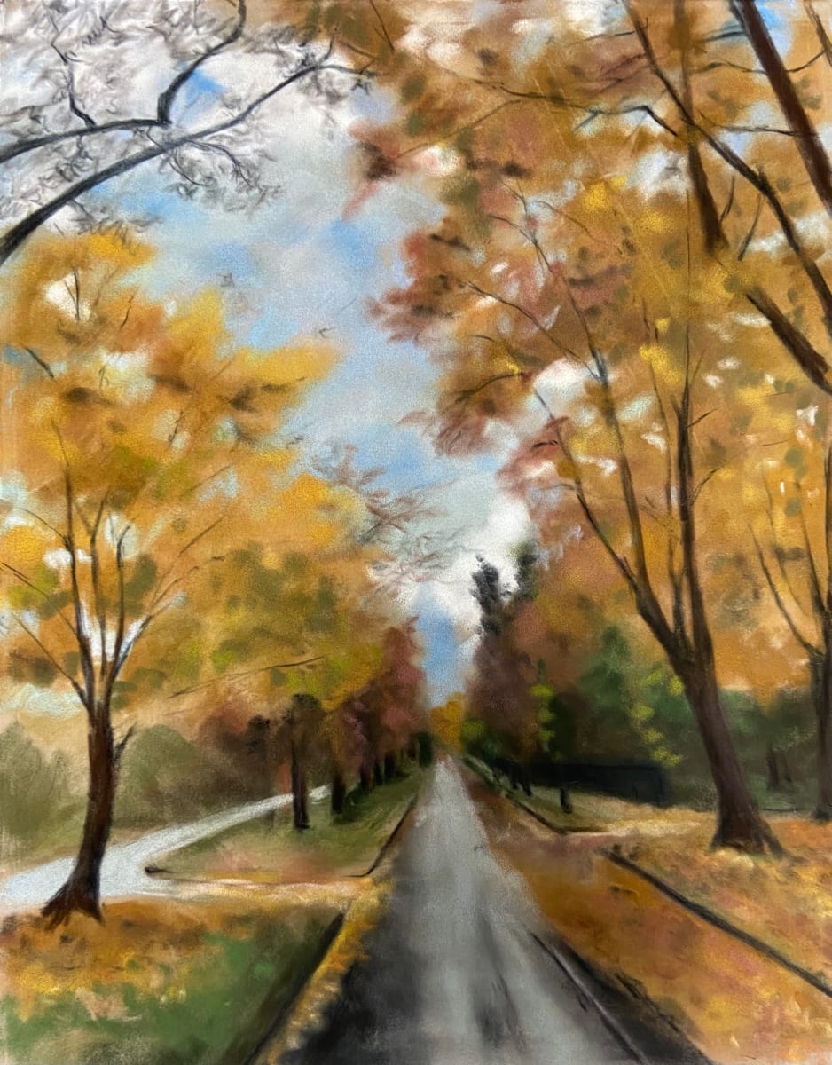 Autumn Bluster Original Pastel Painting by T Kurtz 