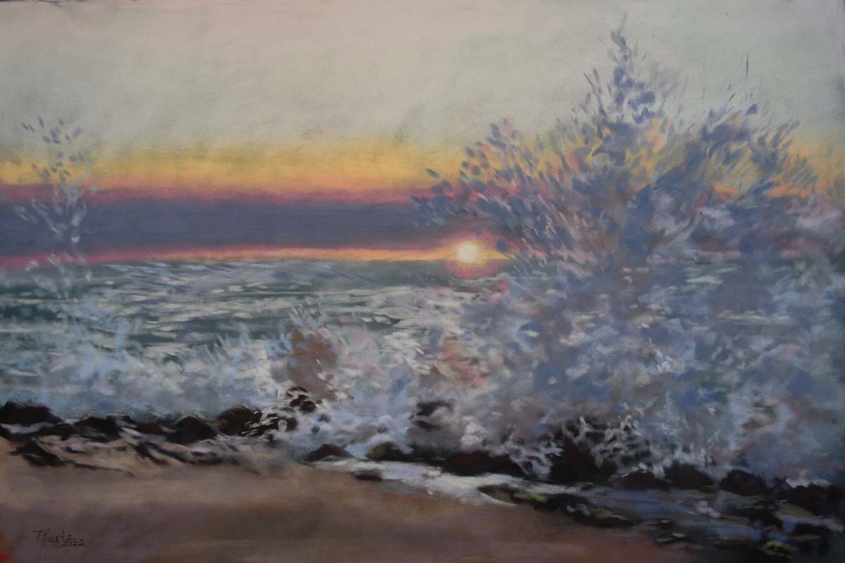 Breaking, Original Soft Pastel by T Kurtz, Image 1.