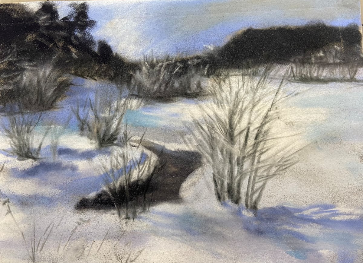 Snow Creek Original Pastel by T Kurtz 