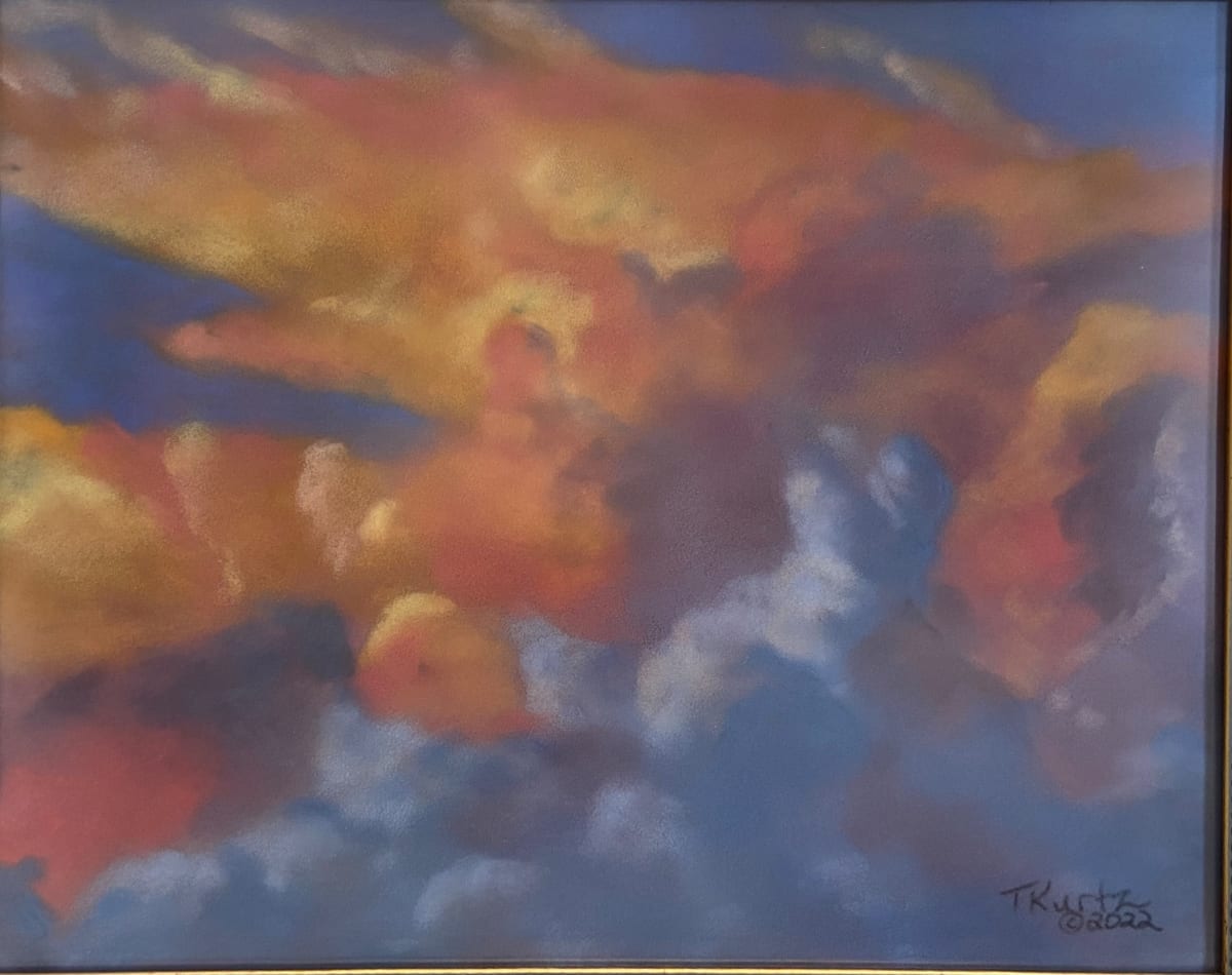 Sunset Elevation original pastel by T Kurtz 