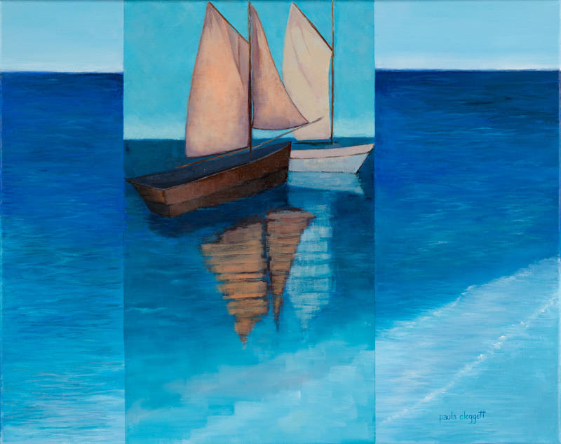 Peach Sails by Paula Cleggett 