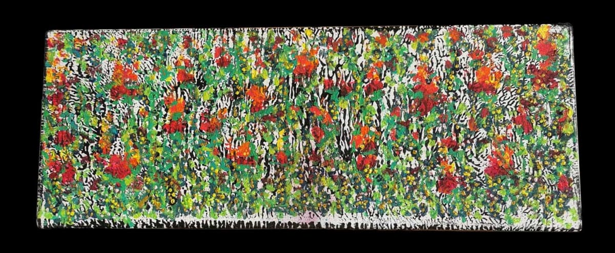 Black and White Field With Flowers 
