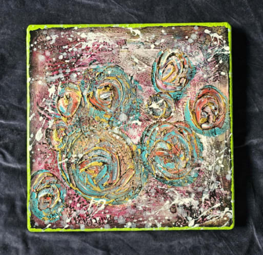 Turquoise Roses by April Popko 