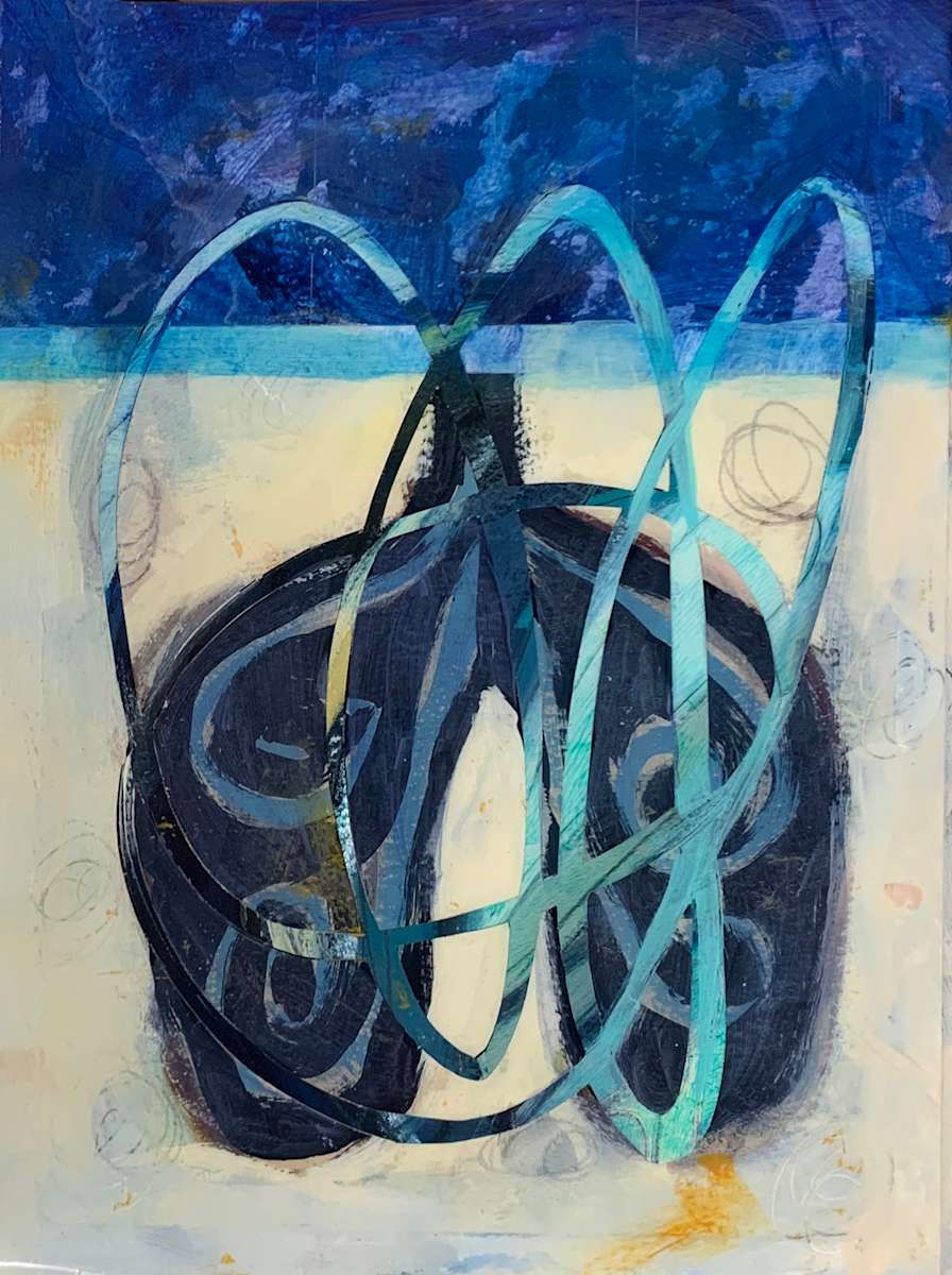 Inhale by Rufo Art  Image: Companion piece with "Exhale". The swirling lines are cut from each and swapped.