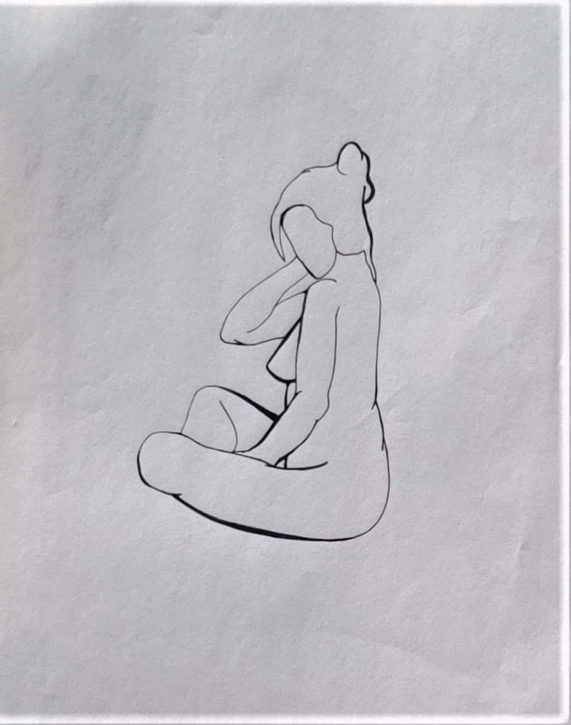 Sitting Nude Contour 