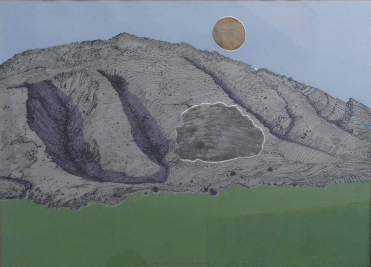 Magic Mountain with Rock Mosaic and Setting Moon by Jerry West 