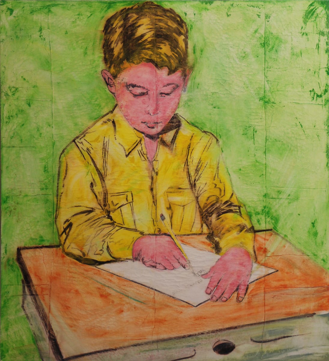 Boy at School Desk by Patrick Harris 