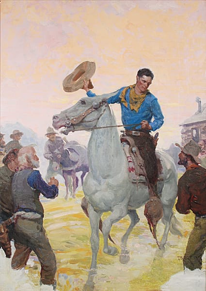 Cowboy on a White Horse by Jerome George Rozen, Image 1.