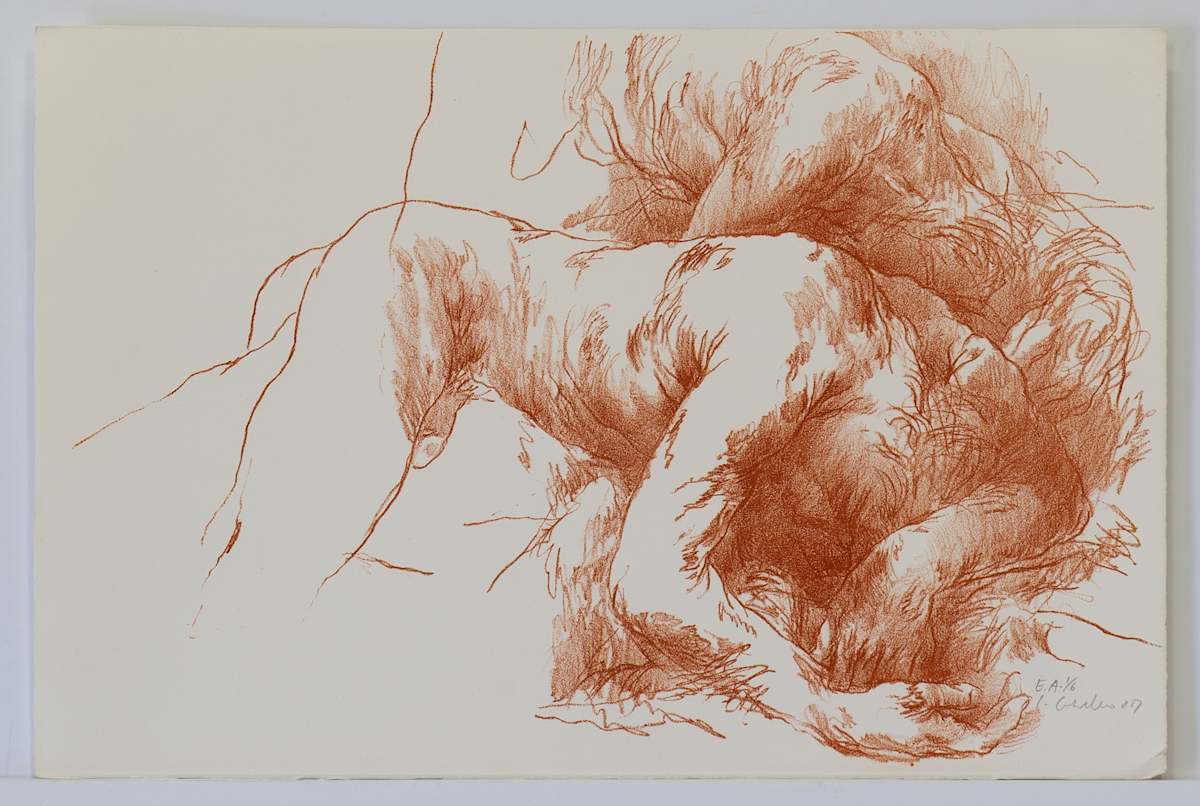 Untitled (Two Male Figures Sleeping) by Luis  Caballero 