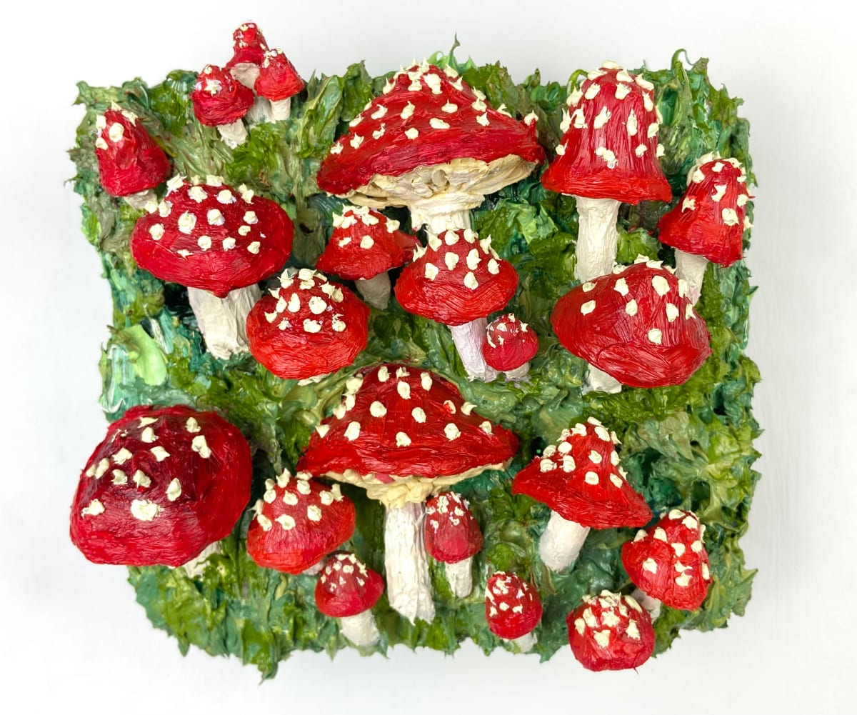 Happy Little Mushrooms by Sylvia Calver 