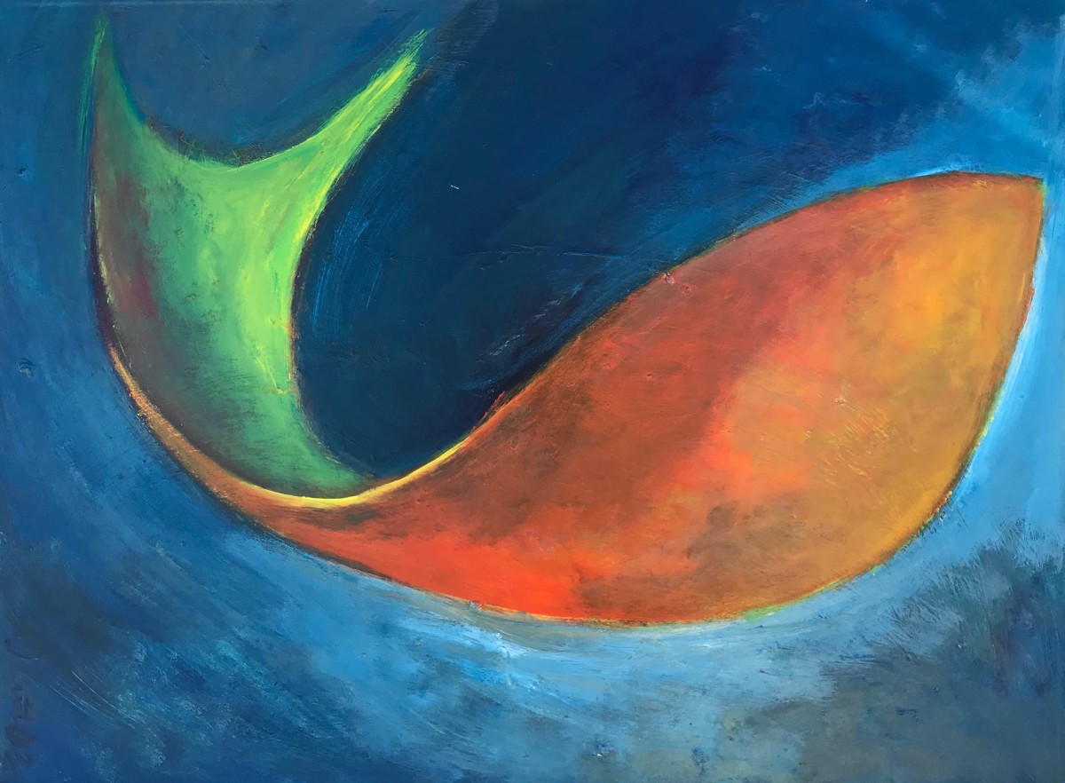 1264 Orange Fish Green Tail by Judy Gittelsohn 