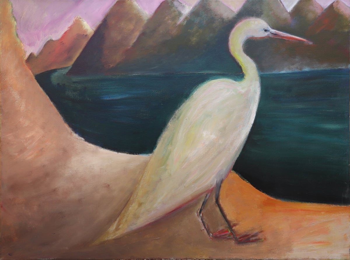 1340 Egret in Mountains by Judy Gittelsohn 