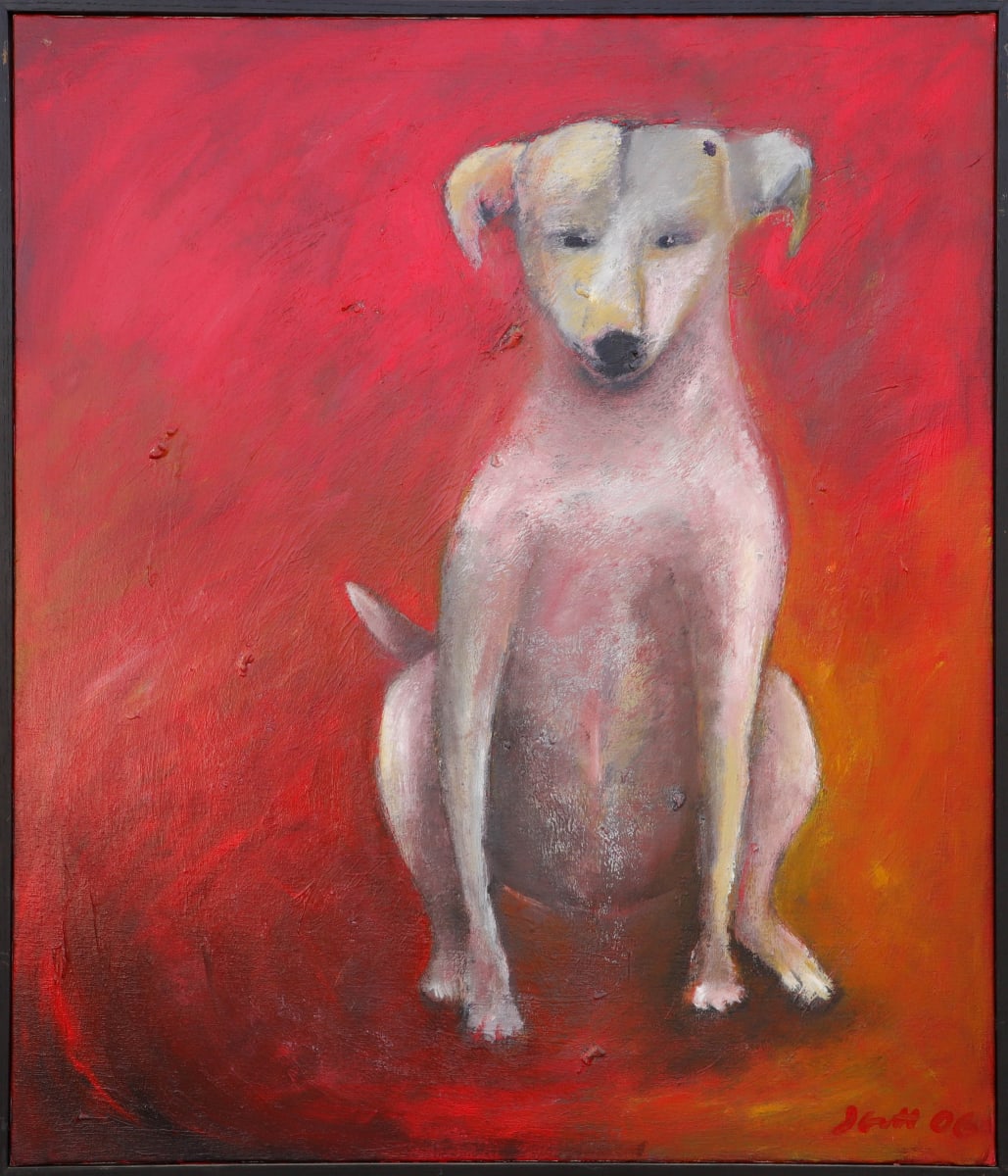 1341 Deja Red Dog (Framed) by Judy Gittelsohn 