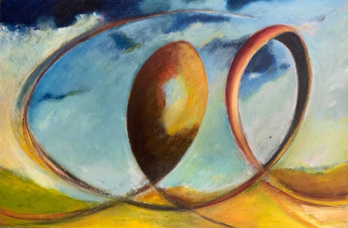 1328 Two Golden Loops by Judy Gittelsohn 