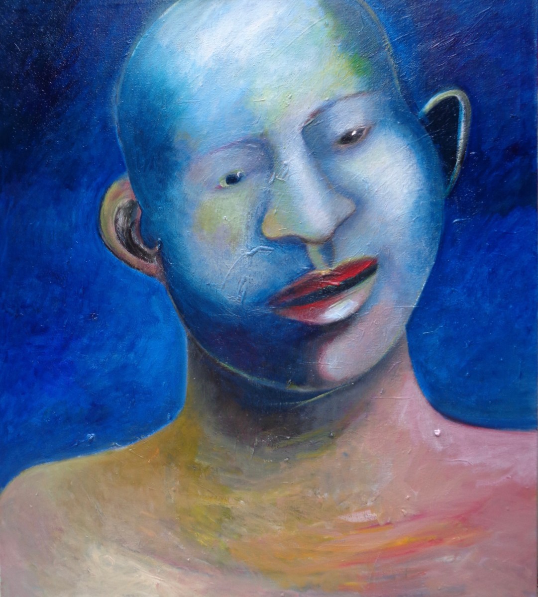 1228 Light Blue Head by Judy Gittelsohn 