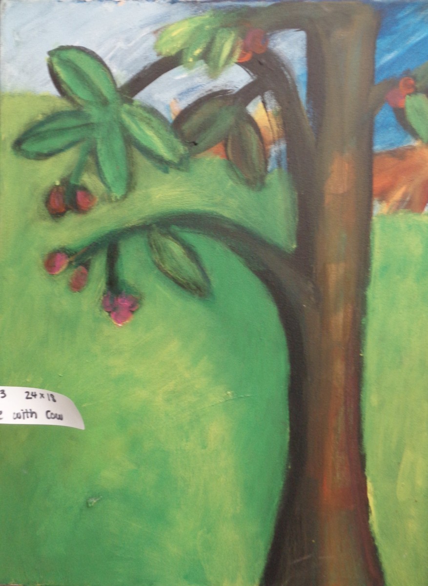 1183 Tree With Cow by Judy Gittelsohn 