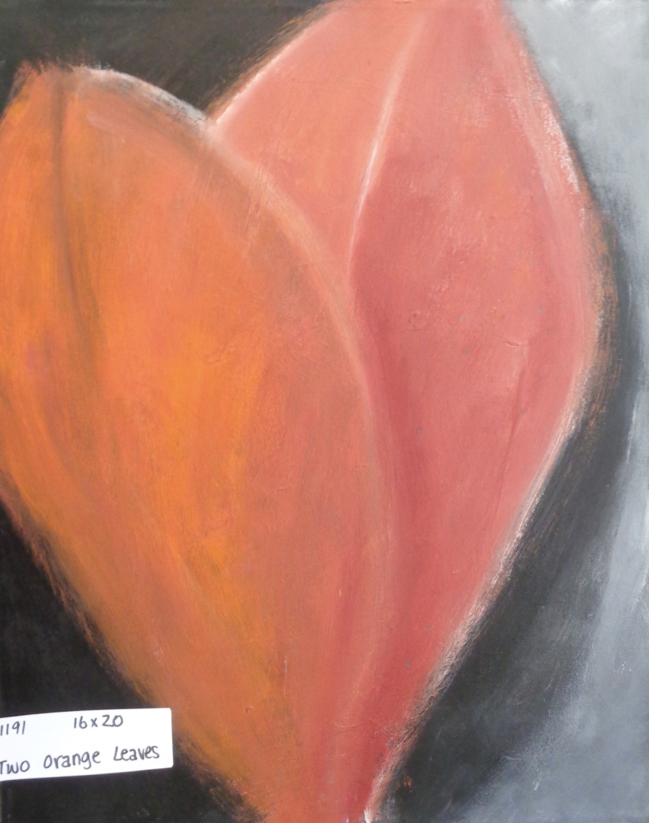 1191 Two Orange Leaves  by Judy Gittelsohn 