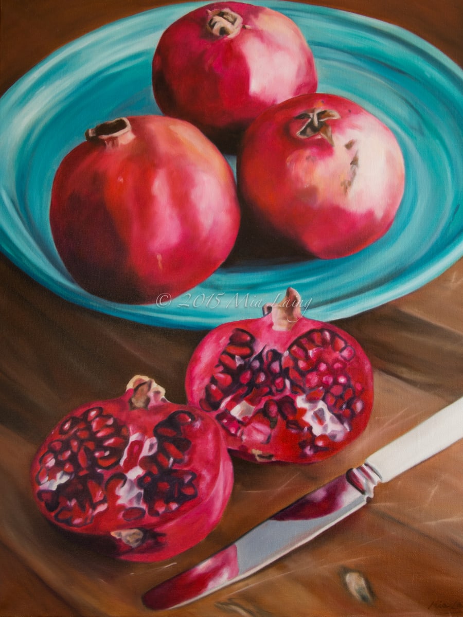 Pomegranates and Pottery by Mia Laing  