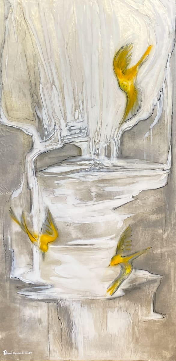 Bird Bath 3 Painting by Denise Richard 