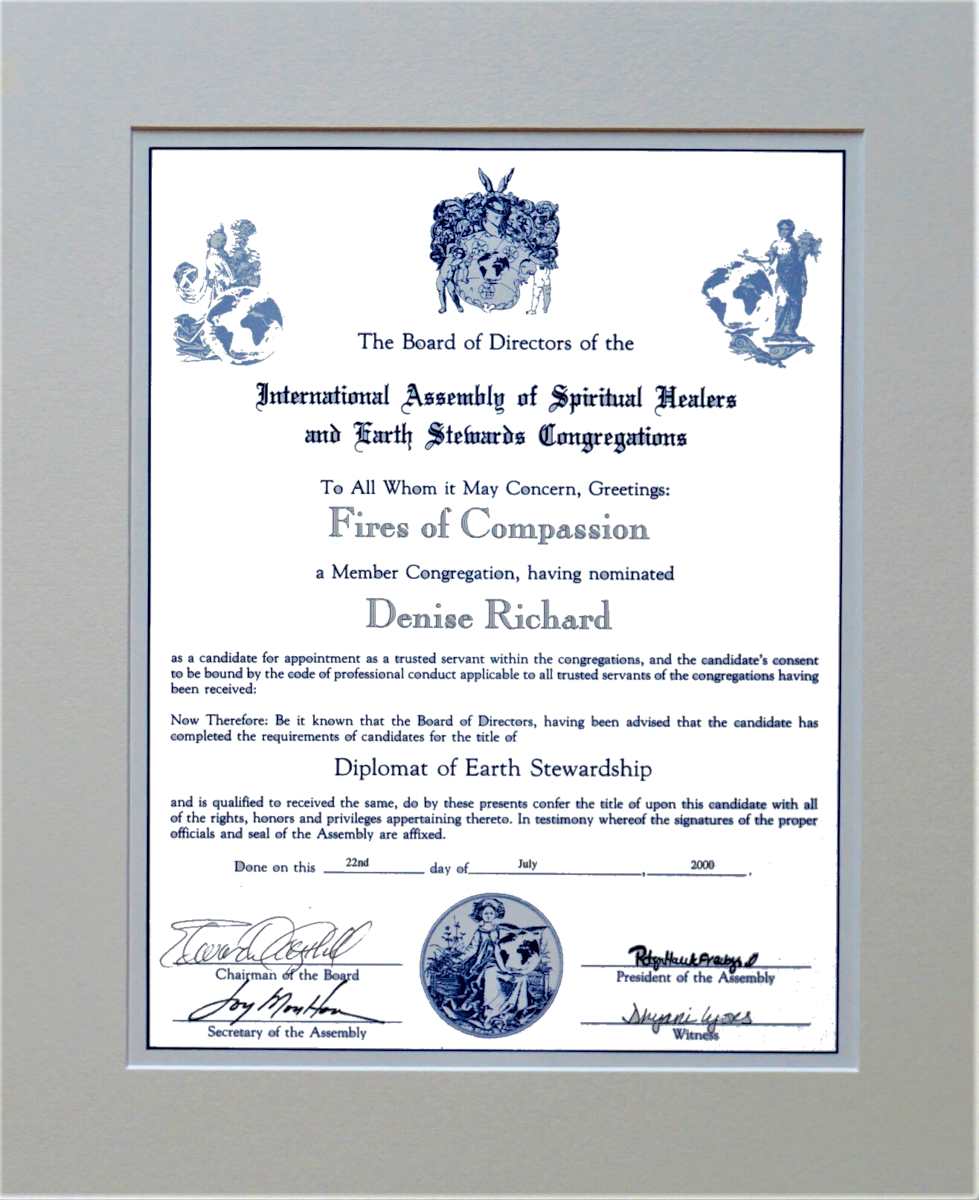Earthstewardship Certificate by Denise Richard, Image 1.