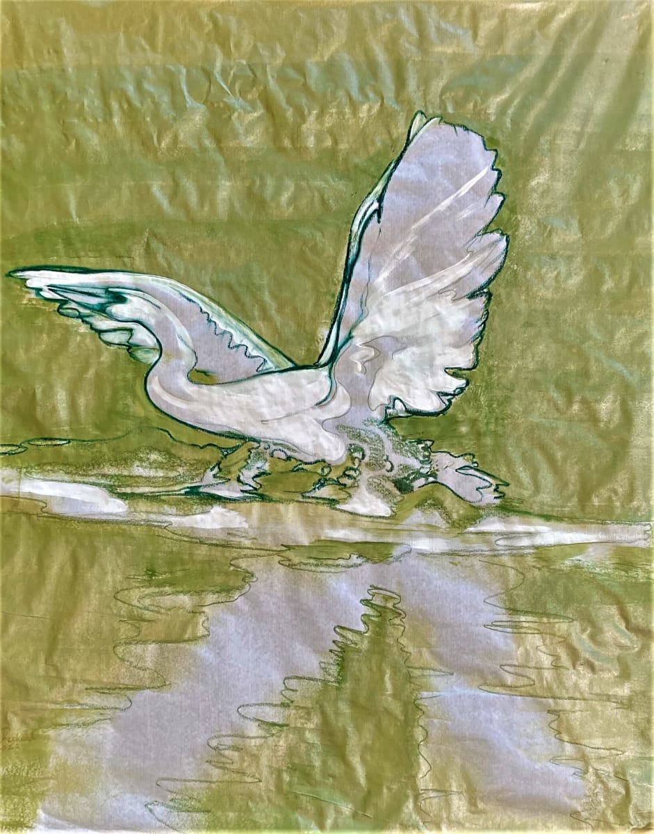 Green Gold Reflections 5 by Denise Richard, Image 1.