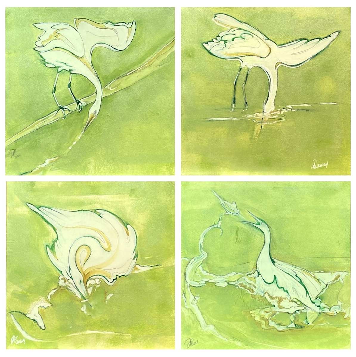 Green Gold Reflections 7 Series (12x12) by Denise Richard, Image 6.