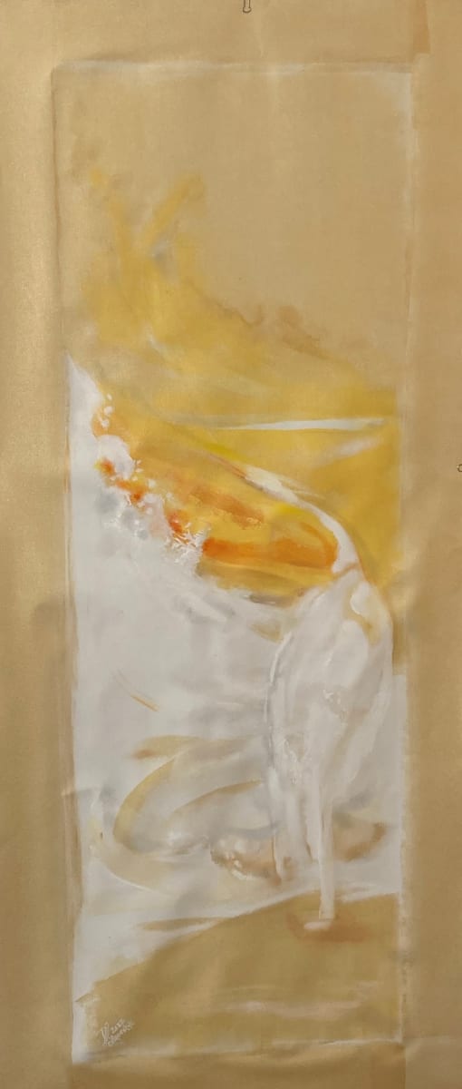 White Crane at Water Fall (painting), Image 1.