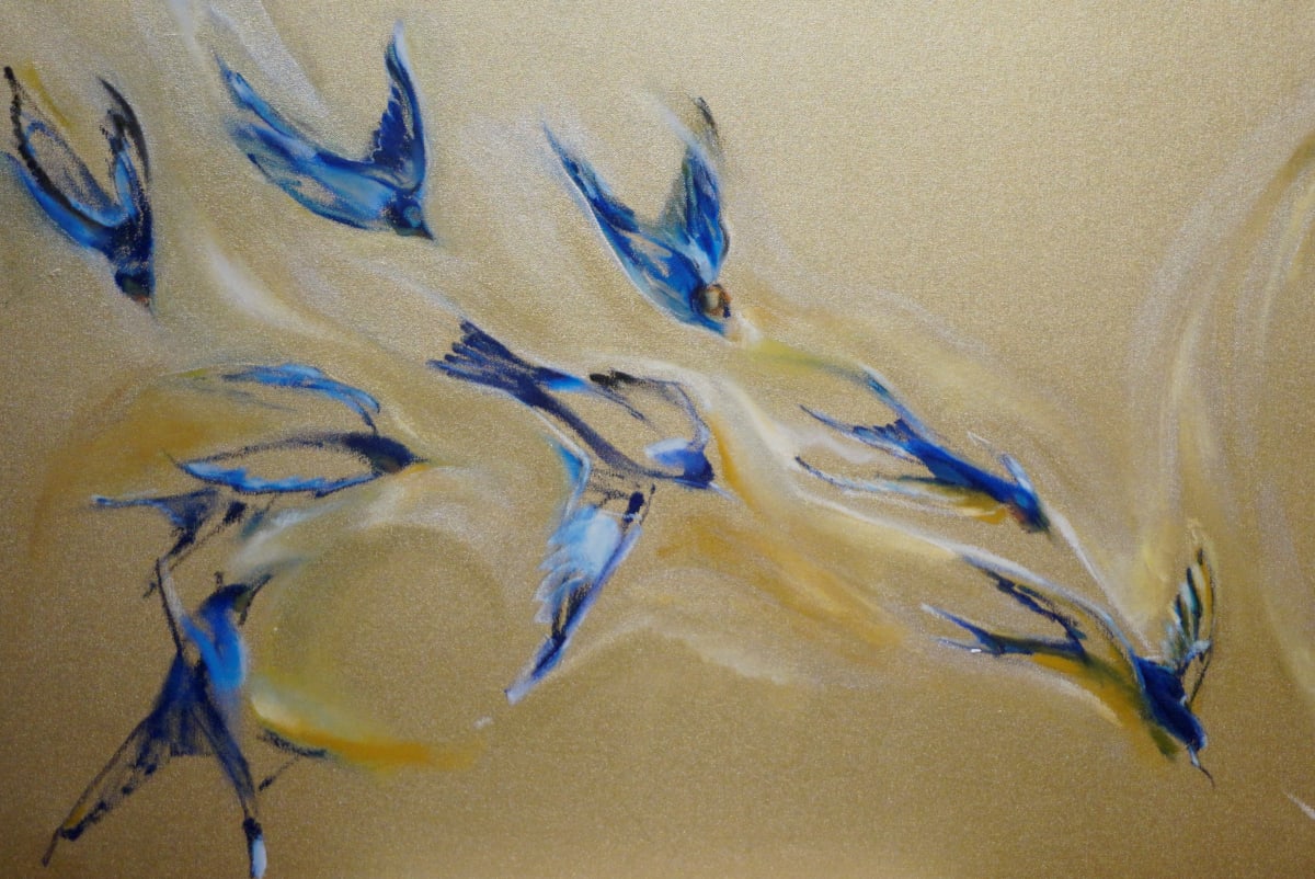 Swallows in Flight 2020 (diptych panel A) 