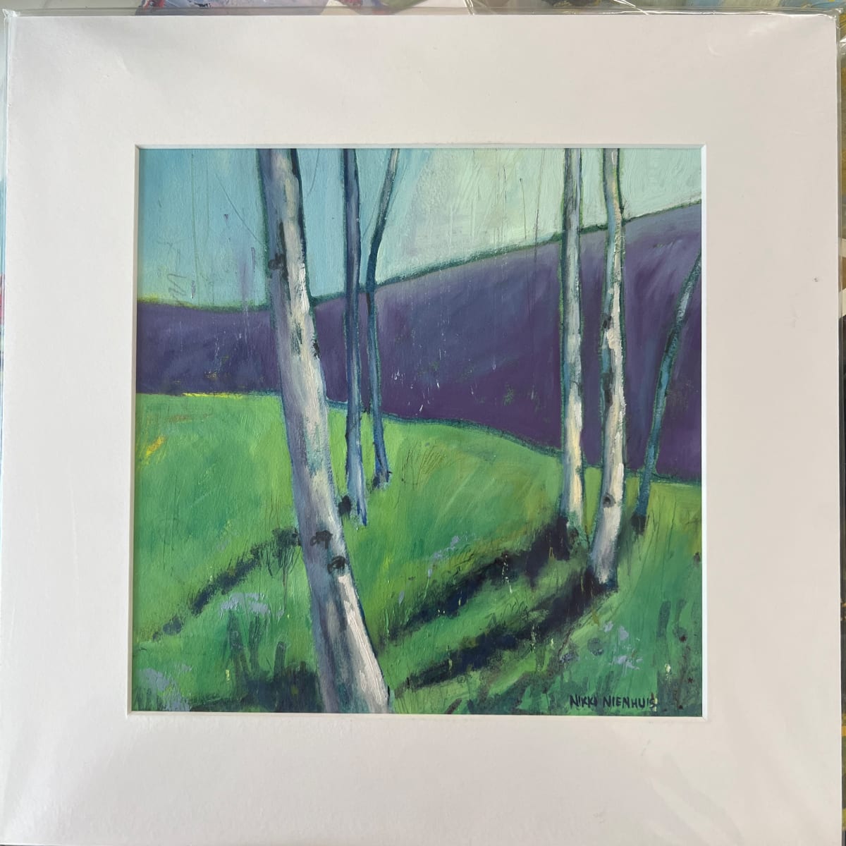 Woods #4 by Nikki Nienhuis  Image: Was $450 at the gallery and I'm selling it for $100 plus $15 shipping (in a 14x14" mat makes it big to ship)...