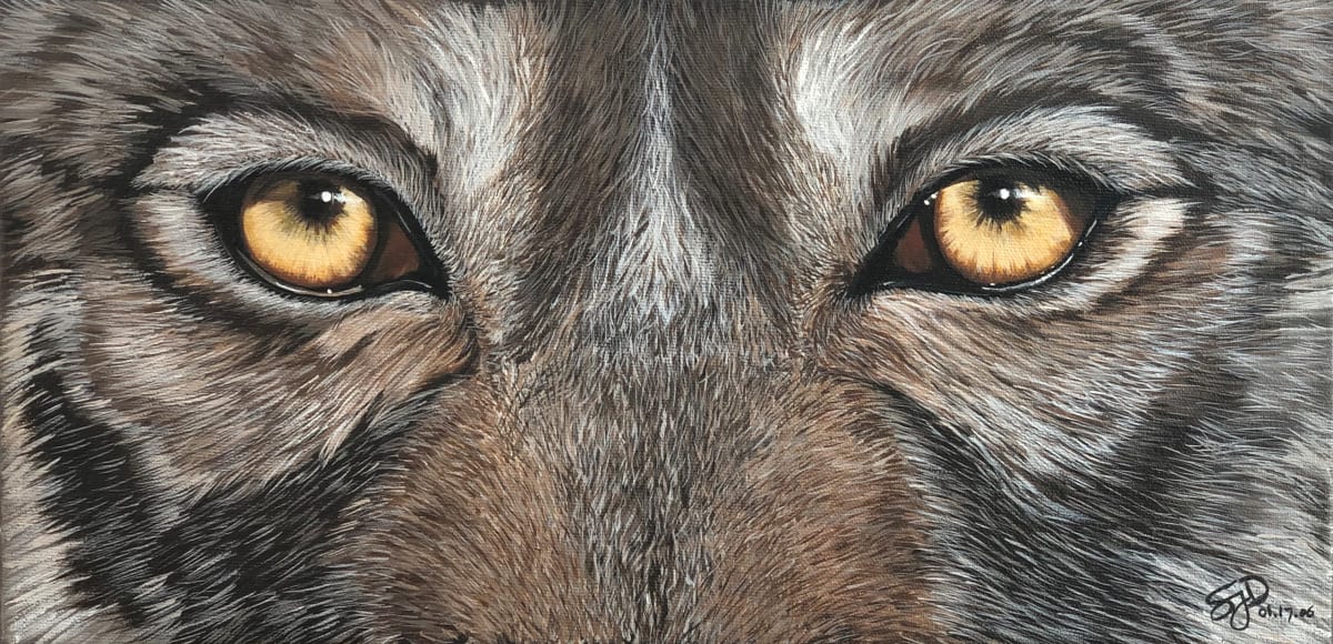 Rockwood Wolf - Original Painting by S.J. Dopheide, Image 1.