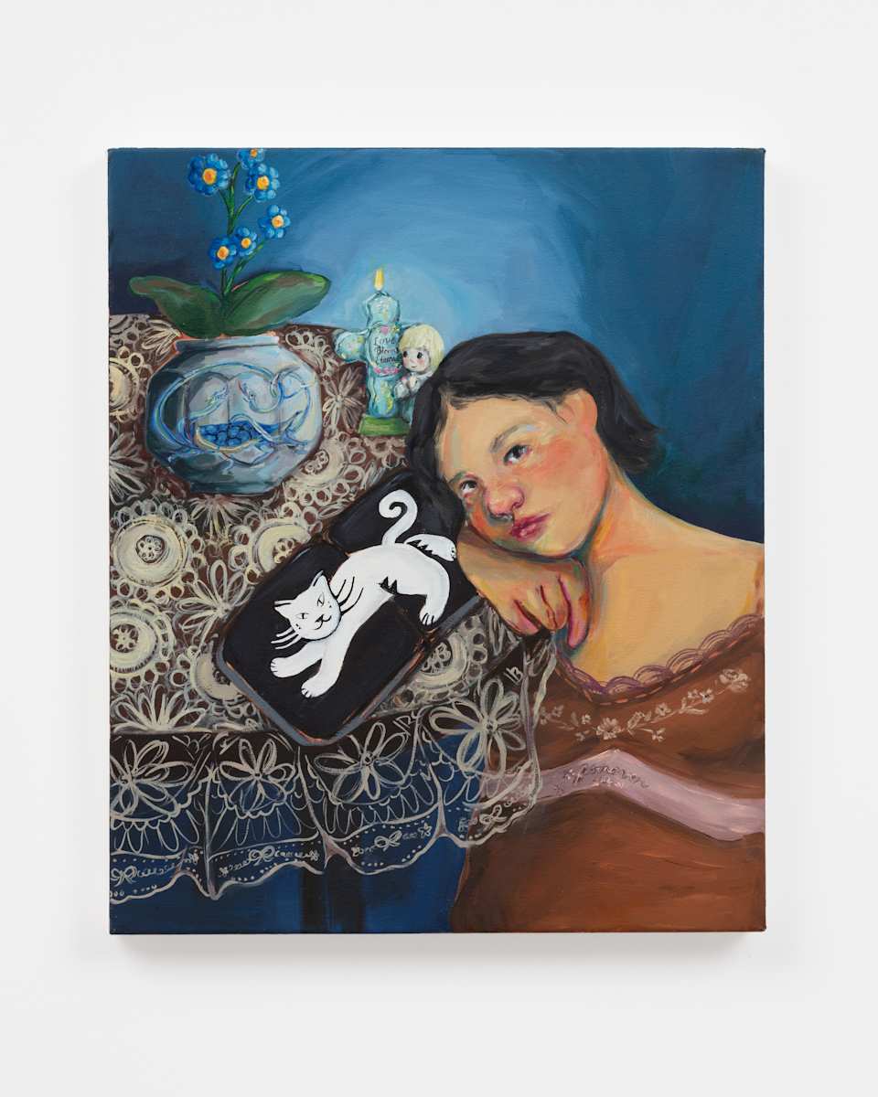 a cat stretches by Daieny Chin  Image: Courtesy the artist and Filo Sofi Arts.